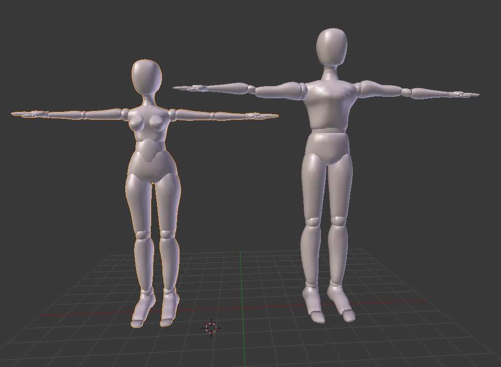 Human Basic Shapes- male and female basemesh preview image 1
